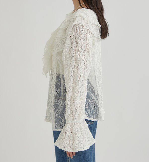  「レース切替ブラウス」|シャツ・ブラウス|