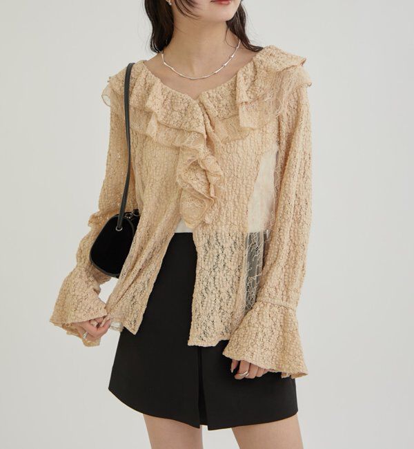  「レース切替ブラウス」|シャツ・ブラウス|