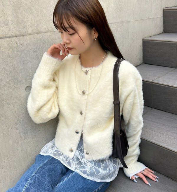  「ミンクライクジャケットカーディガン」|カーディガン|