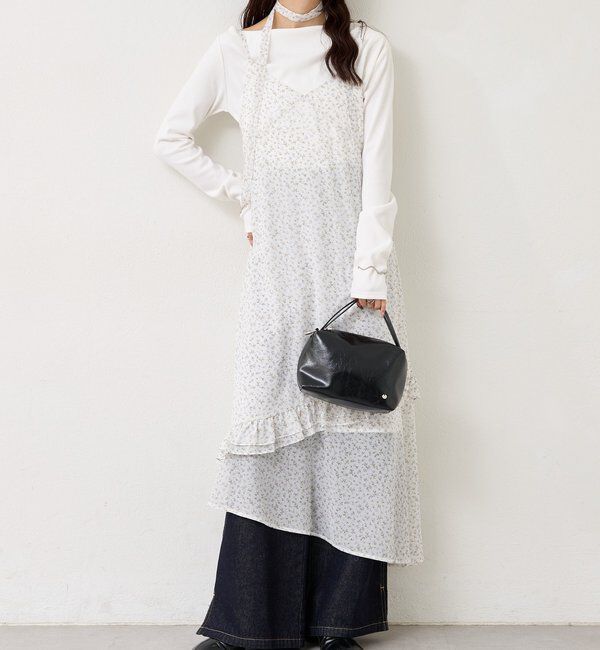  「フラワーヘムキャミワンピース」|ワンピース|