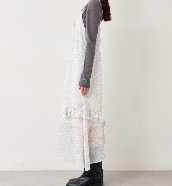  「フラワーヘムキャミワンピース」|ワンピース|