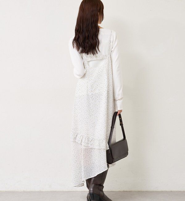  「フラワーヘムキャミワンピース」|ワンピース|