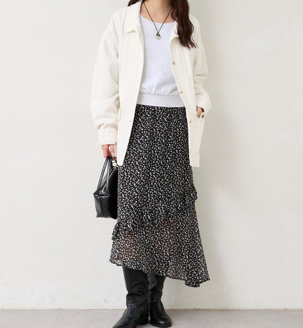  「フラワーヘムキャミワンピース」|ワンピース|