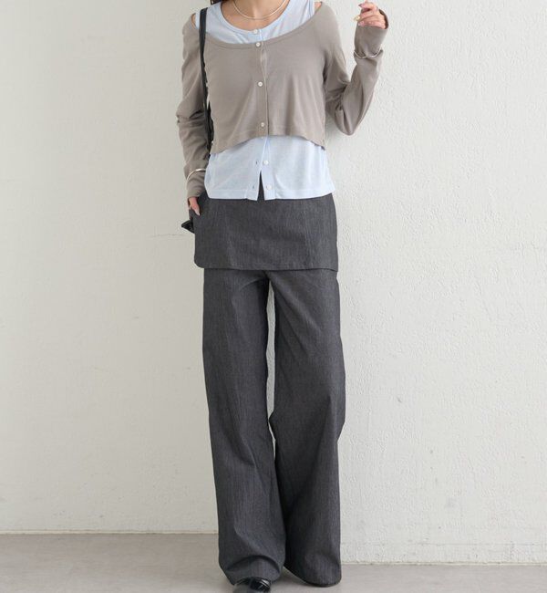  「配色レイヤードロングTシャツ」|Tシャツ・カットソー|