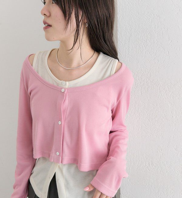  「配色レイヤードロングTシャツ」|Tシャツ・カットソー|