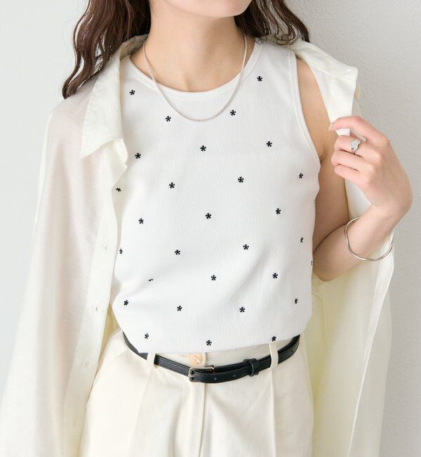  「フラワードットタンクトップ」|キャミソール|オフホワイト