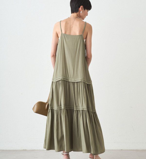  「サテンティアードキャミワンピース」|ワンピース|