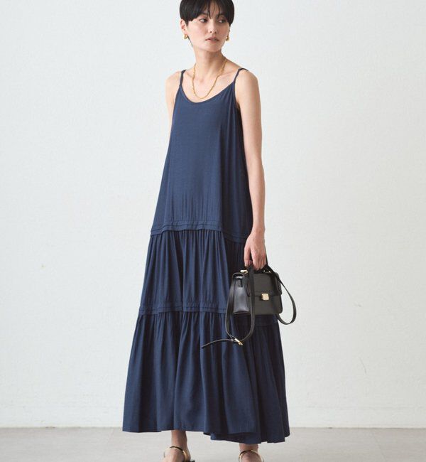  「サテンティアードキャミワンピース」|ワンピース|