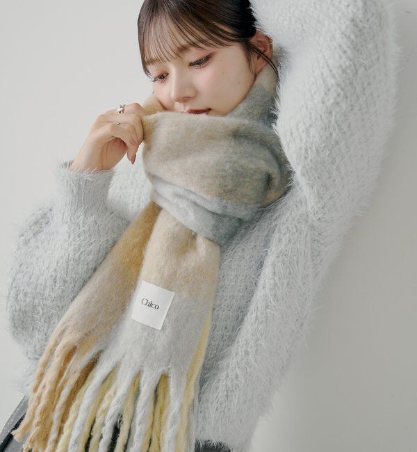  「ボリュームチェックストール/マフラー」|マフラー|