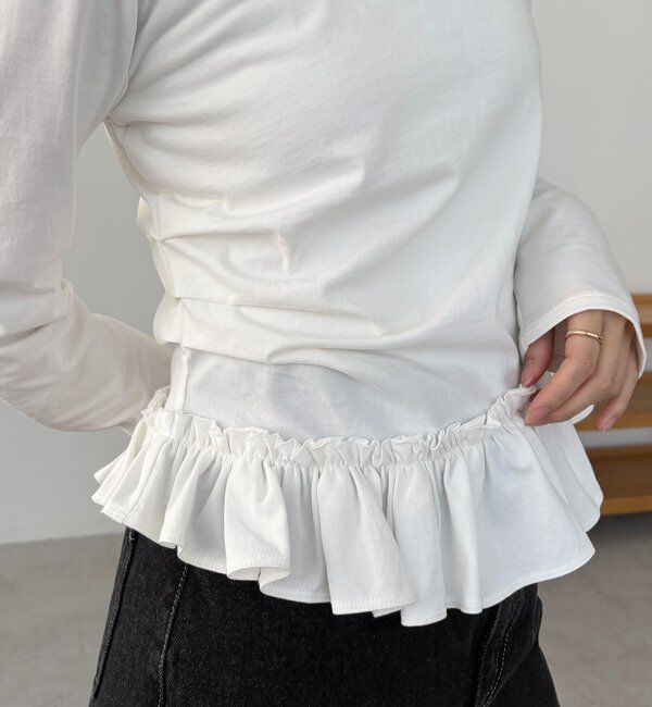  「【前後2WAY】アシメフリルロンT」|Tシャツ・カットソー|