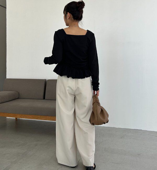  「【前後2WAY】アシメフリルロンT」|Tシャツ・カットソー|