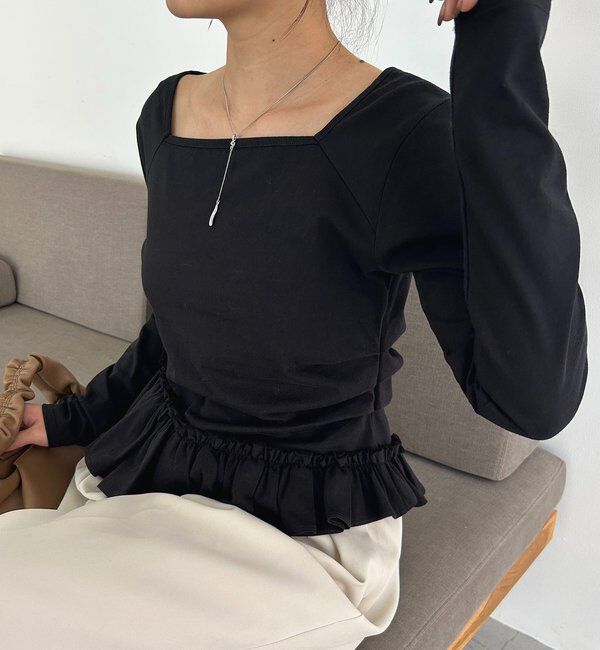  「【前後2WAY】アシメフリルロンT」|Tシャツ・カットソー|