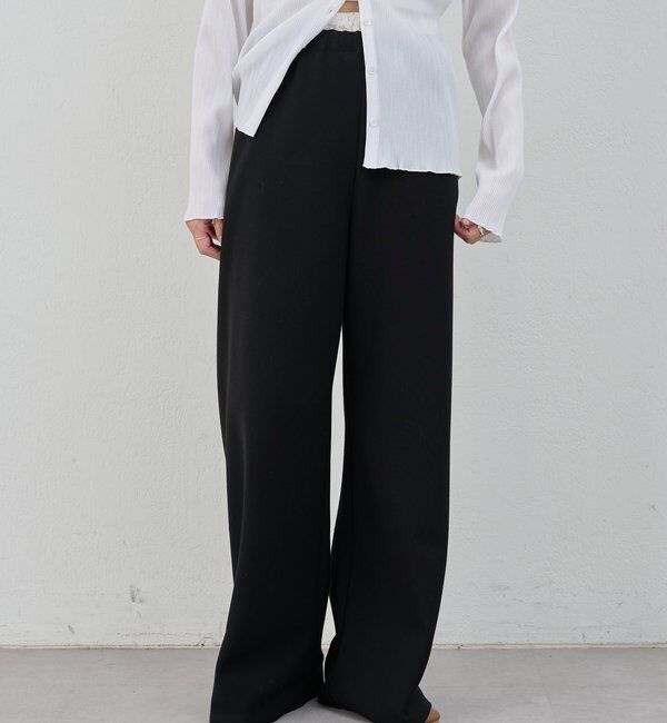  「ダブルクロスワイドパンツ」|チノ|ブラック