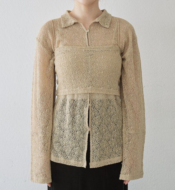  「絡みレースシャツ&times;ビスチェSET」|Tシャツ・カットソー|