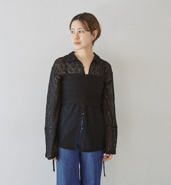  「絡みレースシャツ&times;ビスチェSET」|Tシャツ・カットソー|