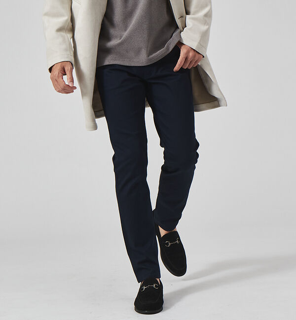 ABAHOUSE「【累計3万本突破】定番 ツイル ストレッチ スリムフィット 5ポケット パンツ」|その他|ネイビー