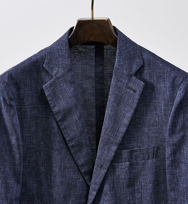 ABAHOUSE「【セットアップ対応/2024年デザイン】ソロストレッチリネン ジャケット / サ」|テーラードジャケット|