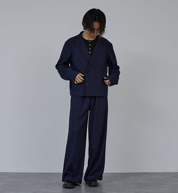 ABAHOUSE「【AH ABAHOUSE】2タック ワイドストレートスラックス / セットアップ」|スラックス|