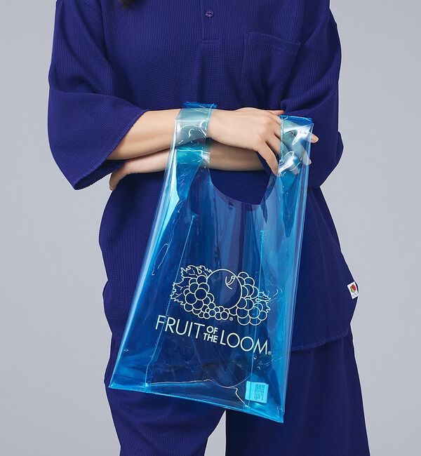 ABAHOUSE「【FRUIT OF THE LOOM / フルーツオブザルーム】クリア ショッピ」|エコバッグ|サックスブルー