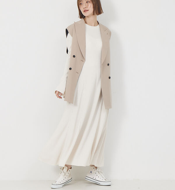 Rouge vif「ワッフルフレアワンピース」|ワンピース|アイボリー