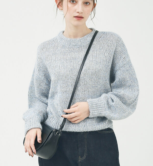 Rouge vif「ラメ&times;モヘア ニットプルオーバー」|ニット・セーター|サックスブルー