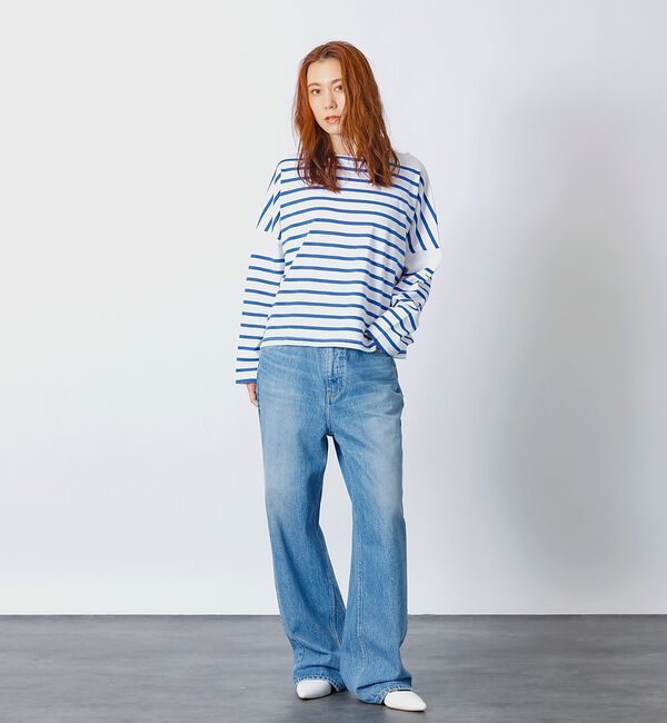 Rouge vif「【MONT KEMMEL/モン ケメル】ワイドバスクシャツ / ボーダーロングス」|Tシャツ・カットソー|