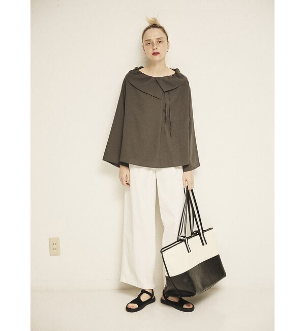 Rouge vif「【CHIMERE/シメール】キャンバス&times;合皮ワイドビックトート」|トートバッグ|