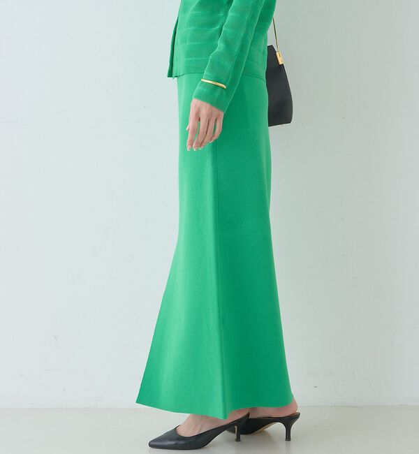 Rouge vif「【セットアップ対応】ミラノリブニットスリットラップスカート」|スカート|