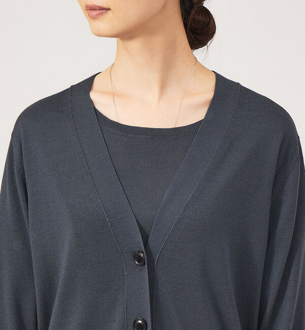 qualite「《アンサンブル対応》ウールハイゲージニットカーデ」|カーディガン|