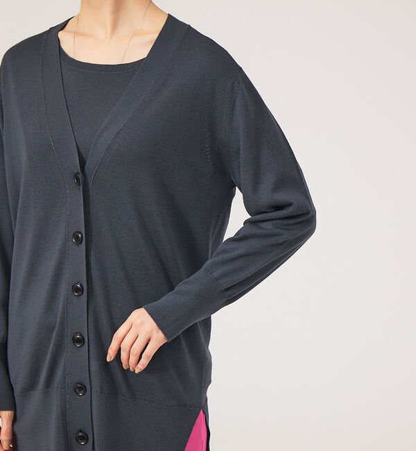 qualite「《アンサンブル対応》ウールハイゲージニットカーデ」|カーディガン|