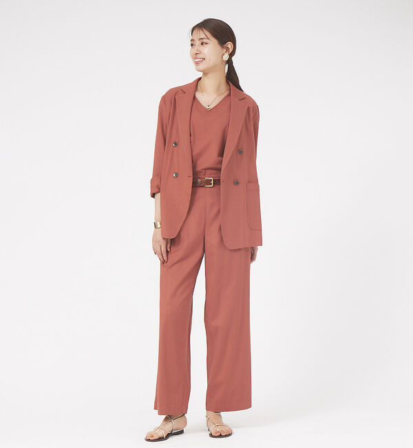 qualite「《セットアップ対応》ブライトリネンダブルジャケット」|テーラードジャケット|