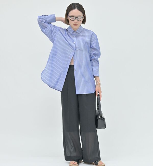 qualite「ラメストライプシャツ【予約】」|シャツ・ブラウス|