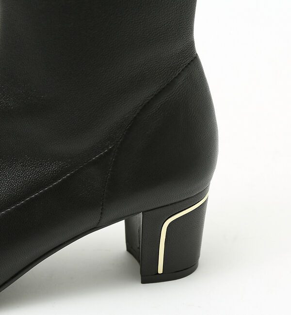 AU BANNISTER「【スノーソール/晴雨兼用】メタルラインヒールストレッチブーツ」|ショートブーツ|