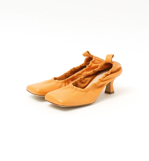 AU BANNISTER「●【別注】FABIO RUSCONI スクエアトゥギャザーパンプス」|パンプス|オレンジ