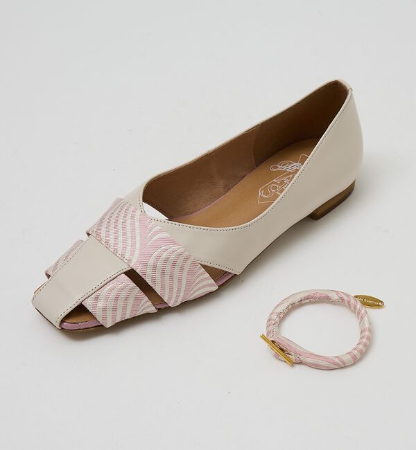 AU BANNISTER「【シルクネクタイ生地使用】グルカモチーフ フラットパンプス」|パンプス|