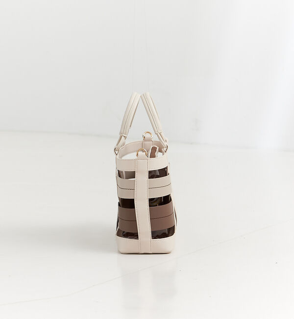 LOWELL things「【STORY 23'6月号 P172掲載】Colatti/配色クリア2WAYトー」|ハンドバッグ|