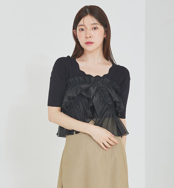 SELFIST「マルチWAYフリル付ニット」|ニット・セーター|ブラック