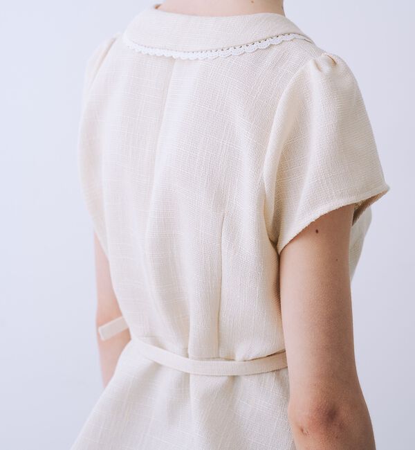 SELFIST「ツイードベルト付半袖ペプラムブラウス【予約】」|シャツ・ブラウス|