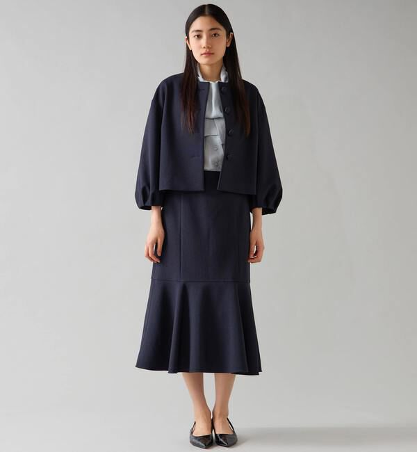 TIARA「ボリュームスリーブジャケット」|ノーカラージャケット|