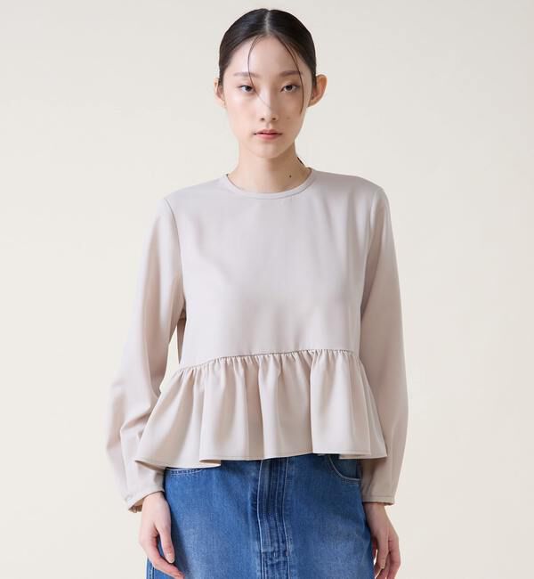 TIARA「ペプラムブラウス」|シャツ・ブラウス|ベージュ