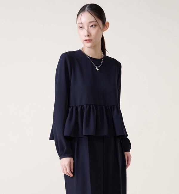 TIARA「ペプラムブラウス」|シャツ・ブラウス|ネイビー