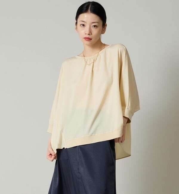 Liesse「シフォンコンビドルマンニット」|ニット・セーター|イエロー