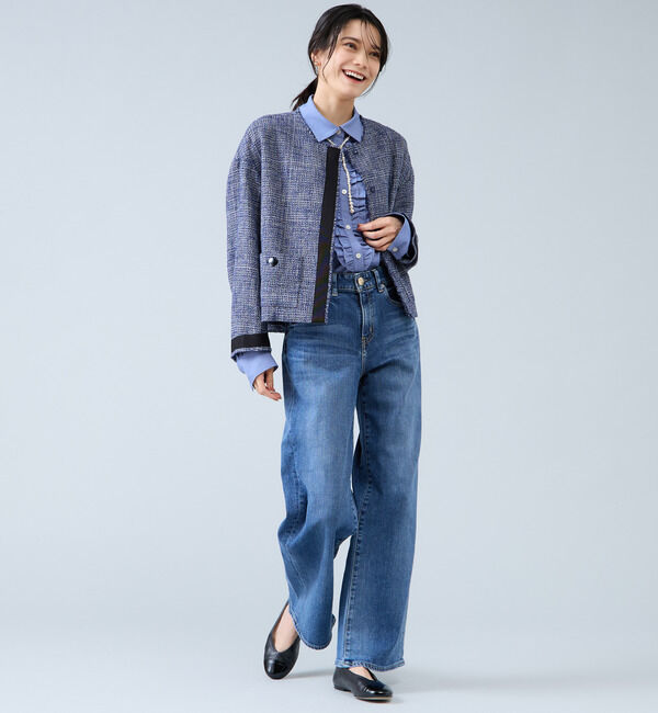 Liesse「ノーカラーツイードジャケット」|ノーカラージャケット|