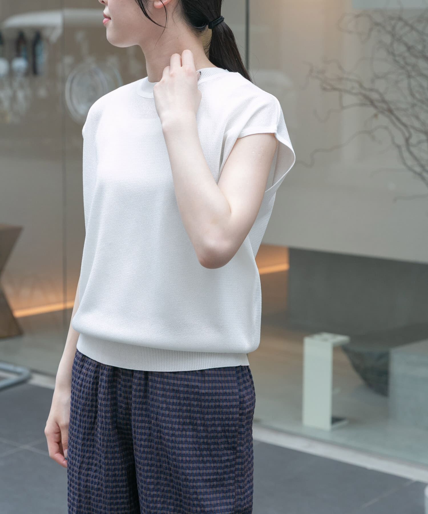 URBAN RESEARCH DOORS「FORK&SPOON　LEVITAノースリーブニットプルオーバー」|ニット・セーター|