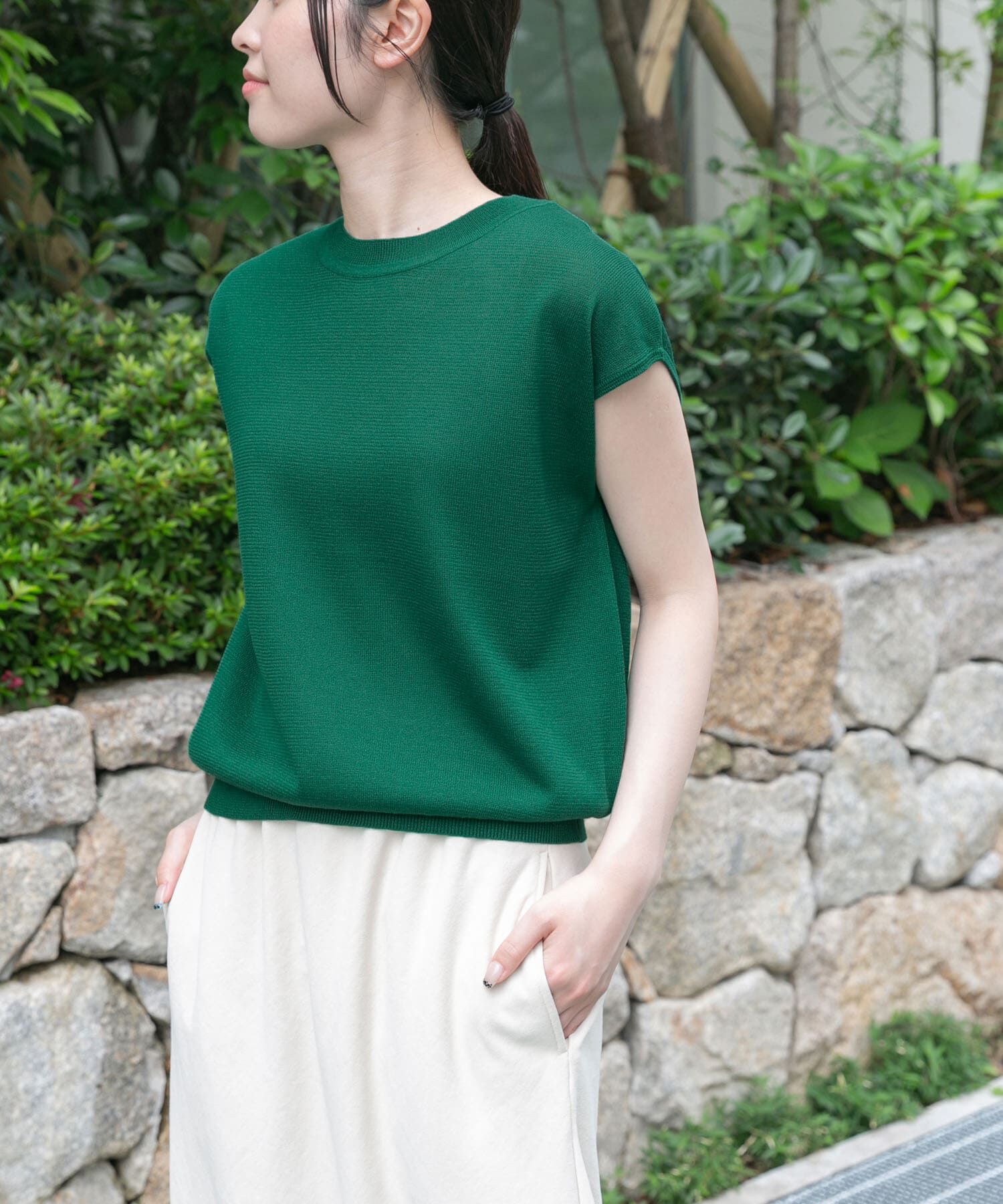 URBAN RESEARCH DOORS「FORK&SPOON　LEVITAノースリーブニットプルオーバー」|ニット・セーター|