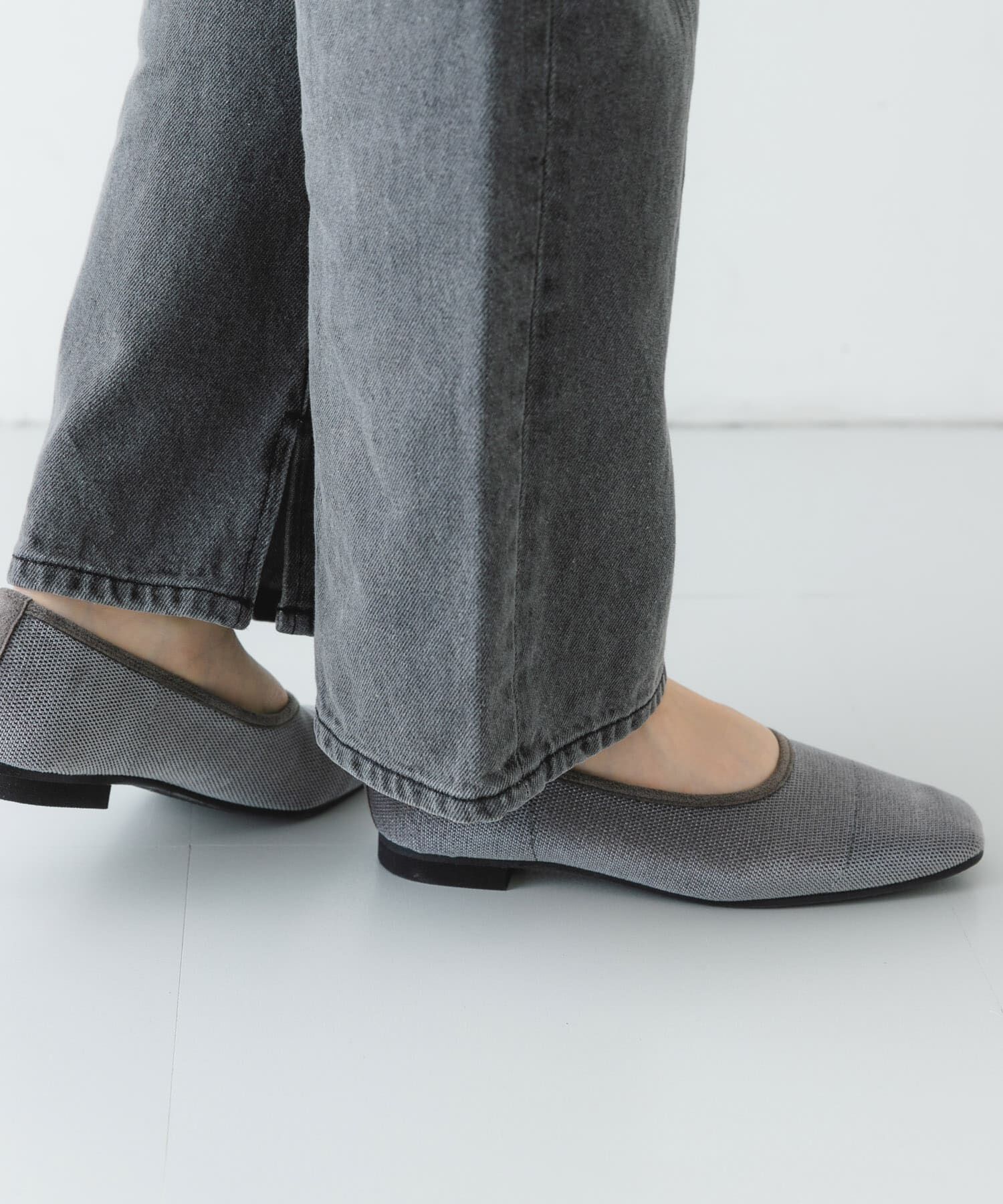 RODE SKO「『MADE IN JAPAN』スクエアベロアメッシュフラット」|バレエシューズ|