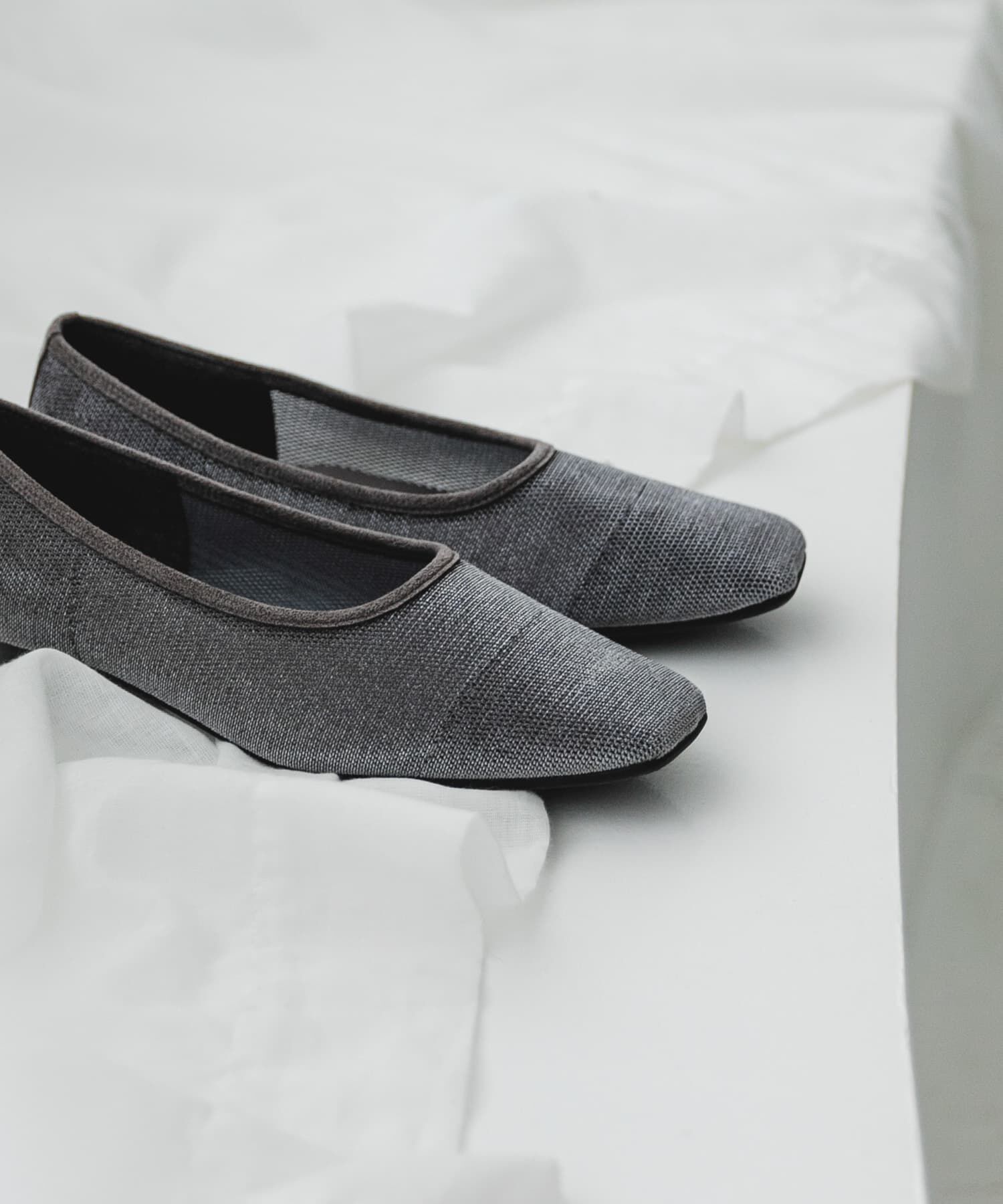 RODE SKO「『MADE IN JAPAN』スクエアベロアメッシュフラット」|バレエシューズ|