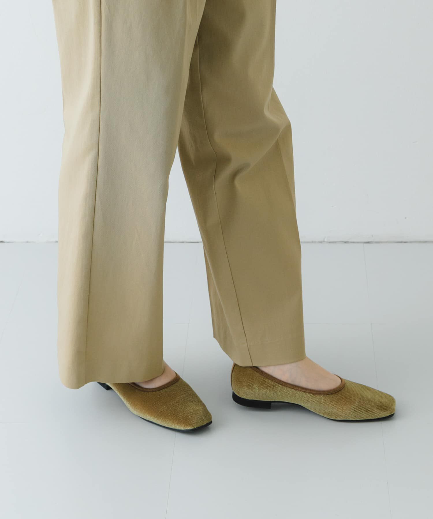 RODE SKO「『MADE IN JAPAN』スクエアベロアメッシュフラット」|バレエシューズ|