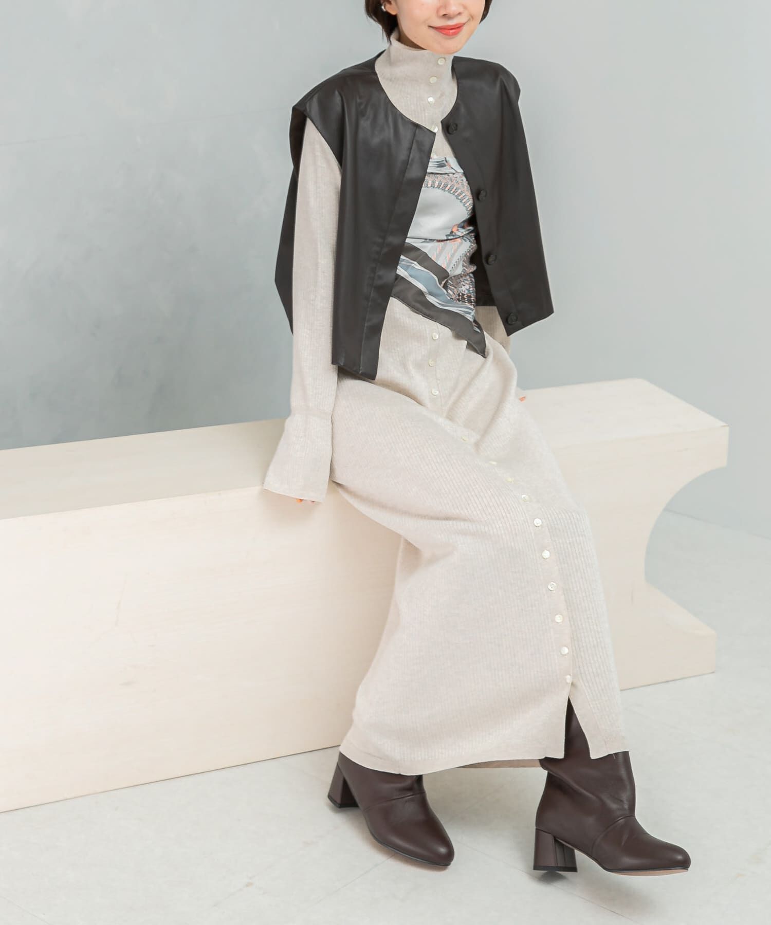 URBAN RESEARCH ROSSO「スパークリングロングニットワンピース」|ワンピース|ライトベージュ