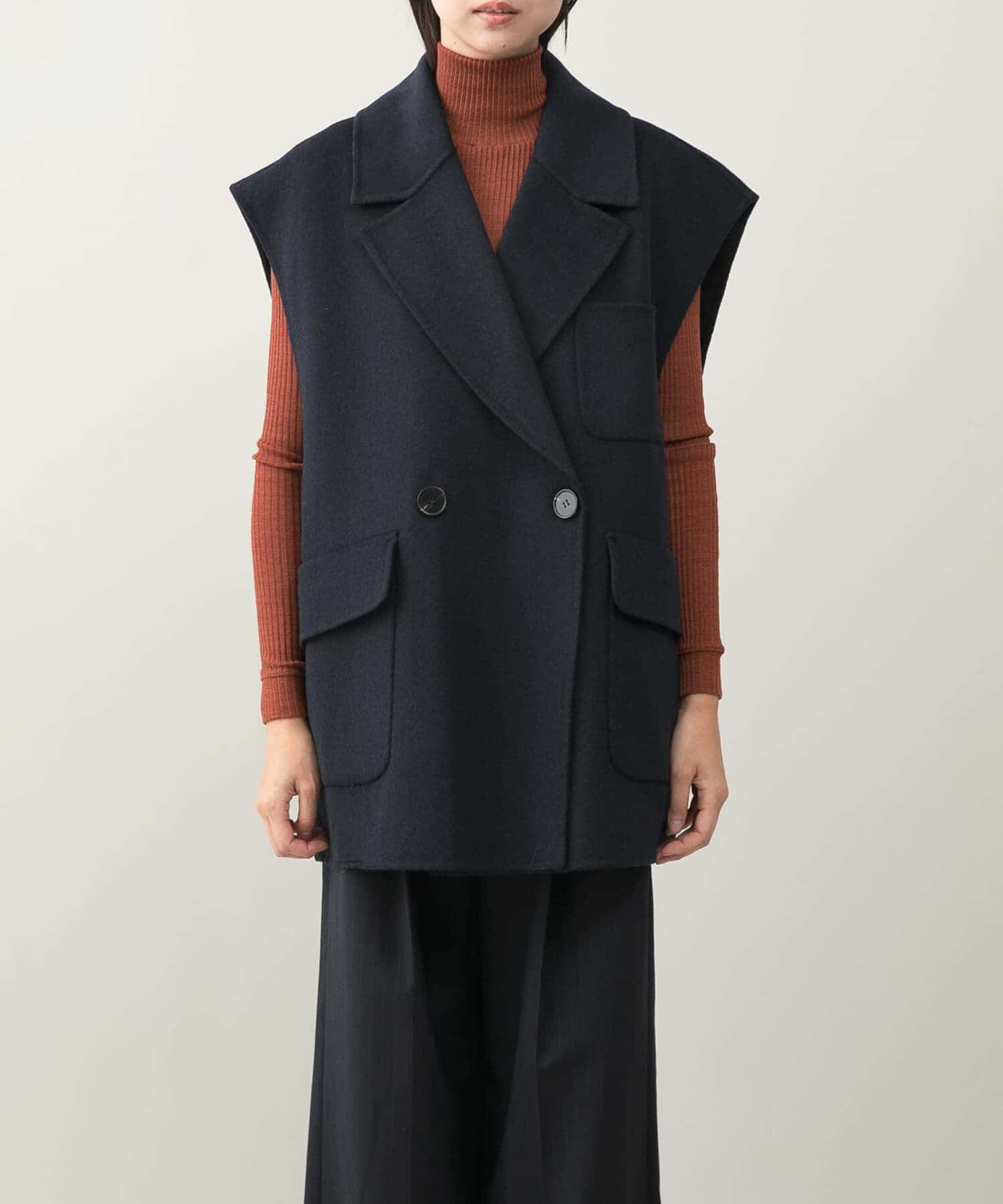 URBAN RESEARCH ROSSO「『一部別注カラー』YENN　DOUBLE FACE VEST JACKET」|ノーカラーコート|